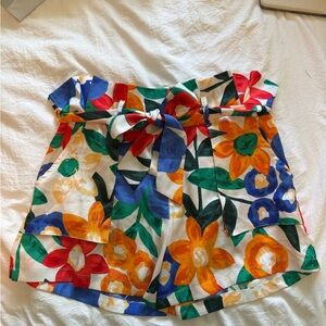 Floral High-Waisted Shorts